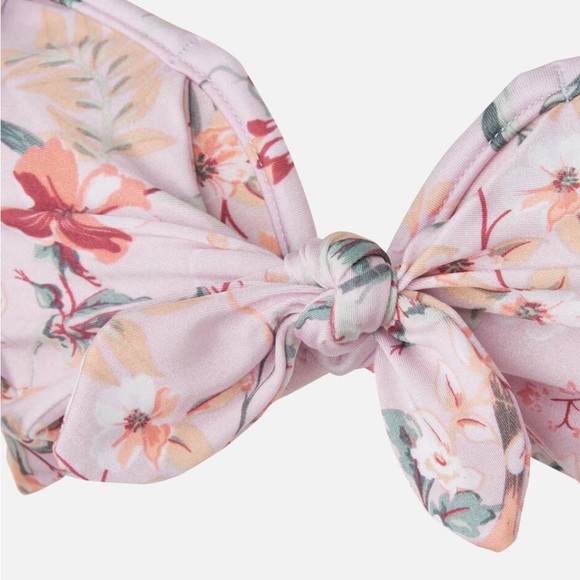 NWT Mink Pink Women's Summer Meadow Tie Front bikini Top Multi Pink Floral - Picture 4 of 11